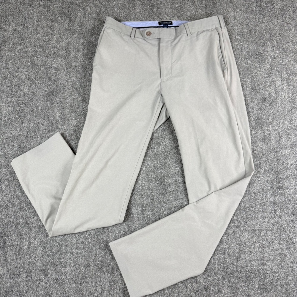 G/FORE Golf Pants Mens 32x30 Stone Beige Performance Twill Flat Front Trousers